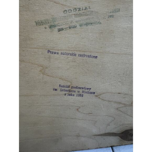 Handmade‎ Polish Wood Folk Art Picture Wyrob Reczny Wielickza Salt Mine Poland - Picture 6 of 9